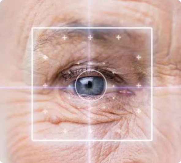 Precision imaging centered over an eye