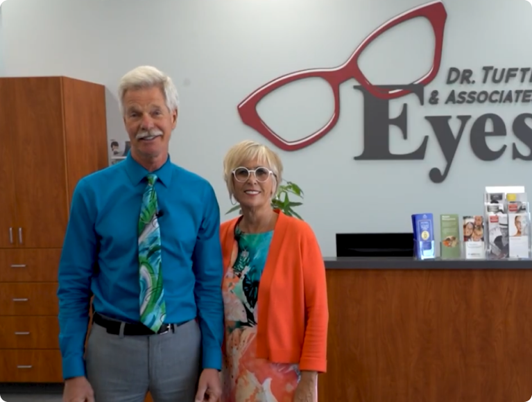 Dr. Tufte and a colleague inside Eyes on 45th